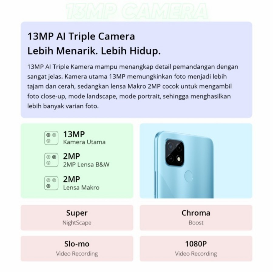 Realme C21 3/32 Ram 3GB Internal 32GB Garansi Resmi