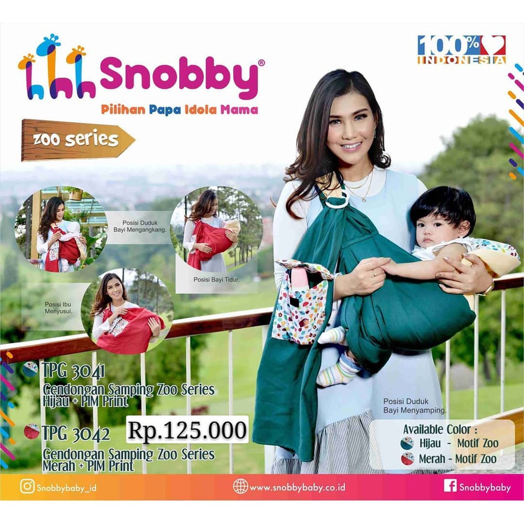 GENDONGAN SAMPING BAYI SNOBBY TPG5641 ZOO SERIES