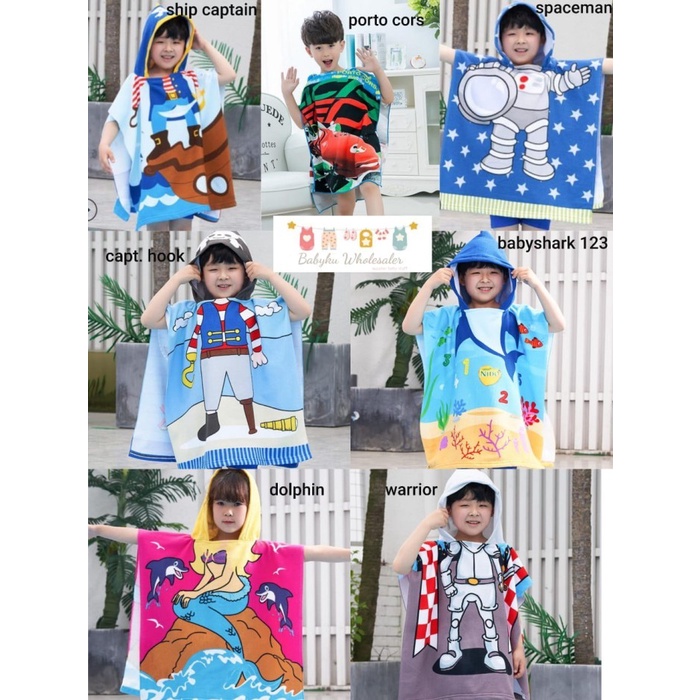 Handuk kimono mandi berenang anak / Handuk hoodie anak