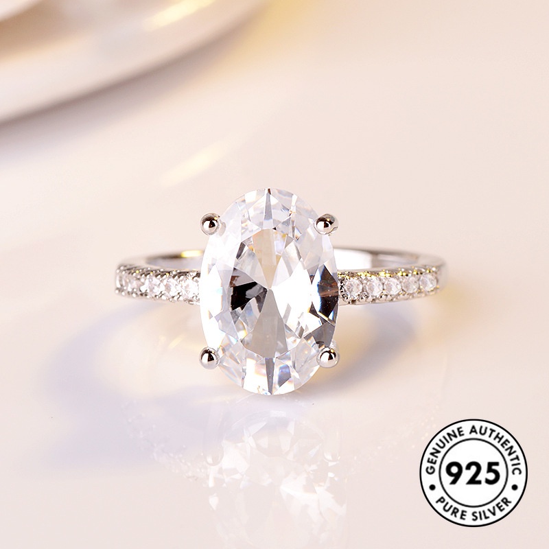 Cincin Lapis Emas Putih 18k Bahan S925 Silver Untuk Pertunangan