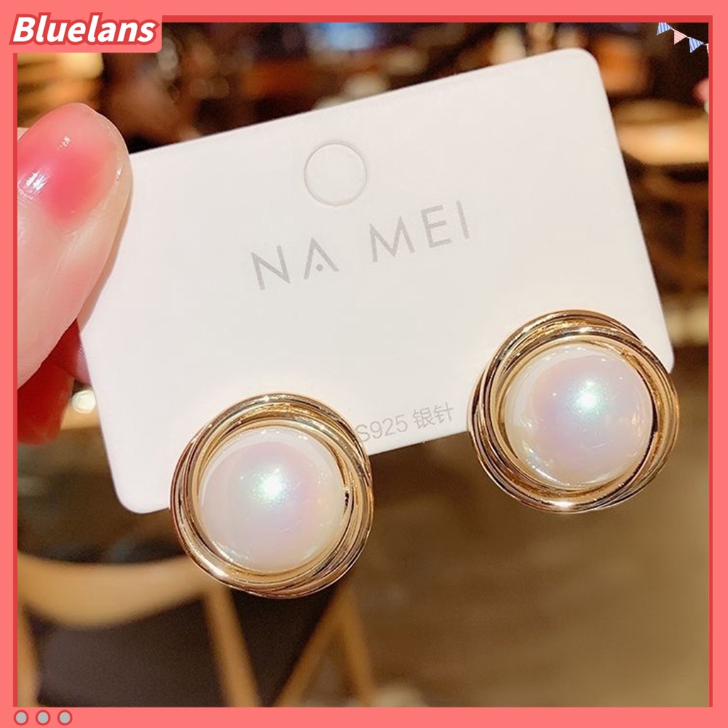 1 Pasang Anting Stud Hias Mutiara Tiruan Gaya Korea Untuk Hadiah Ulang Tahun
