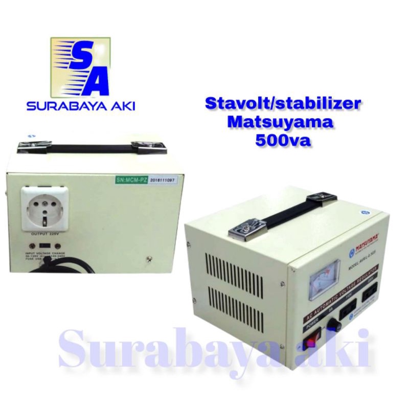 Stabilizer 500 VA Stavol Matsuyama 500VA  Voltage 0,5 GS  1PH 0,5 KVA 220v STAVOLT 500VA