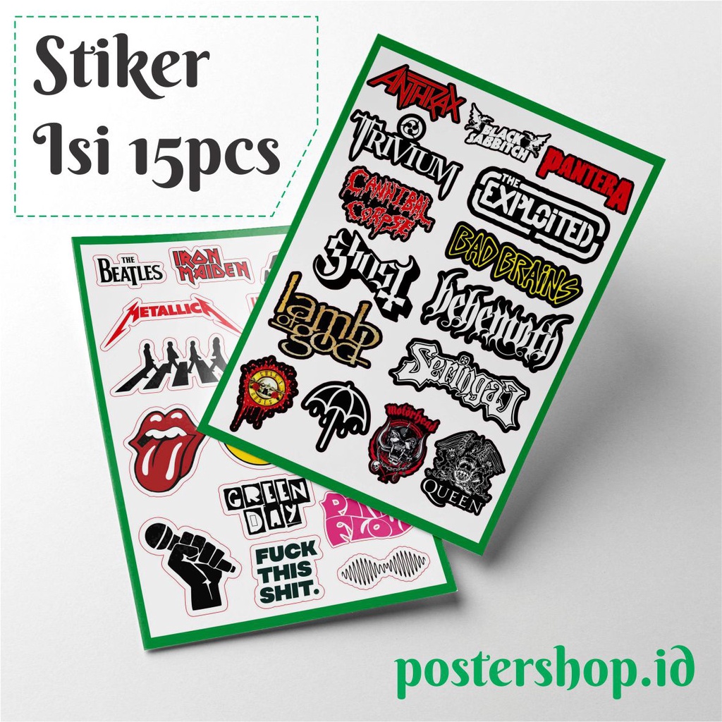 

[ISI 15PCS] Sticker Stiker Setiker Band 2 Untuk Laptop | HP | BINDER | Helm | Motor Anti Air