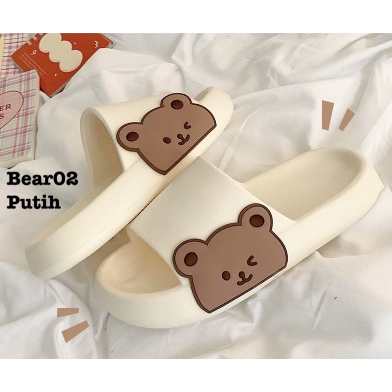 SANDAL RUMAH RUBBER KARET RUMAHAN OUTDOOR JALAN BERUANG BEAR TERBARU TINGGI ANTI LICIN BEAR02