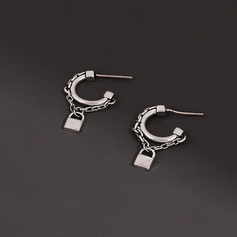 Lock Chain Earrings Accessories Korea Temperament