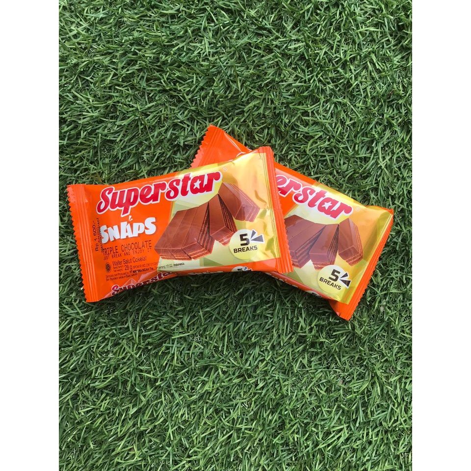 

Wafer Berselimut Coklat "Superstar SNAPS" 28 gram