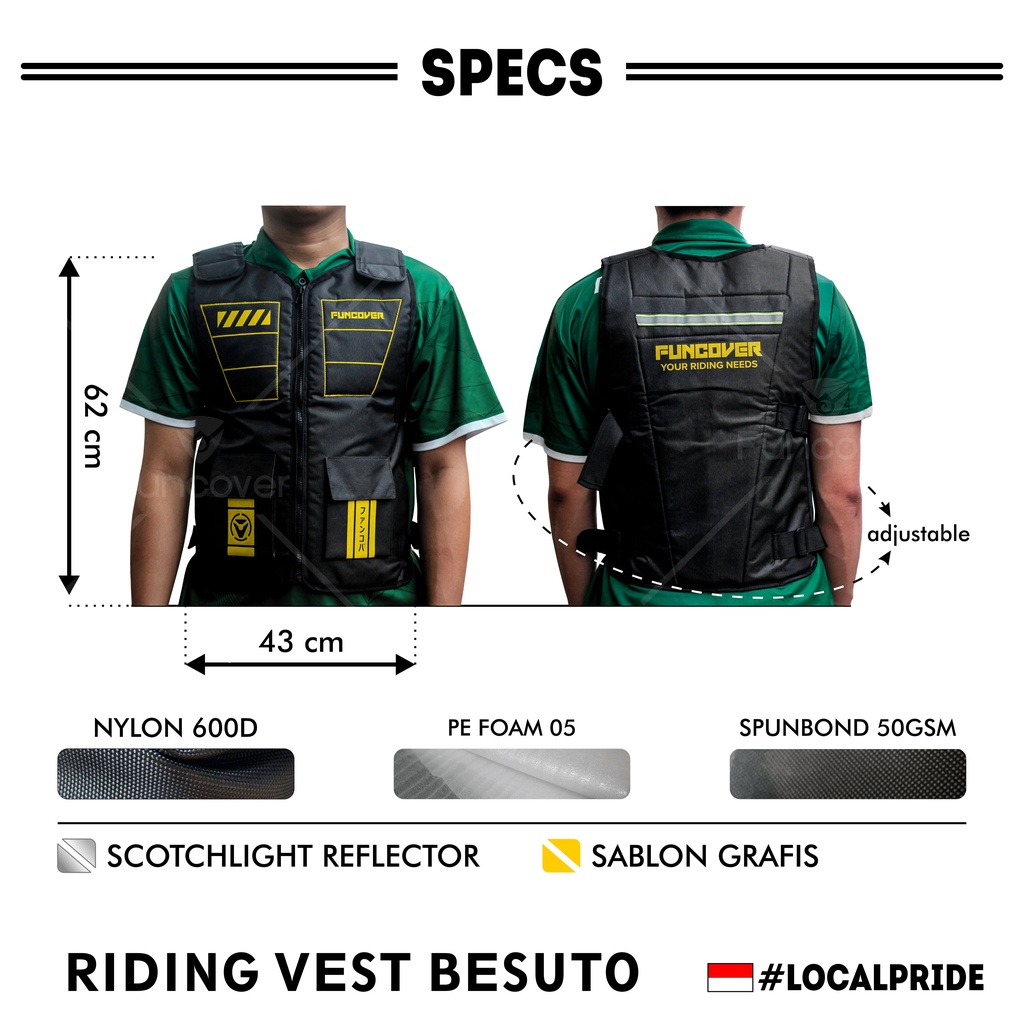 Rompi Vest Pelindung Dada Sakatsu  Motor Touring  Biker Protector Jaket Anti Angin Sakatsu by FUNCOVER