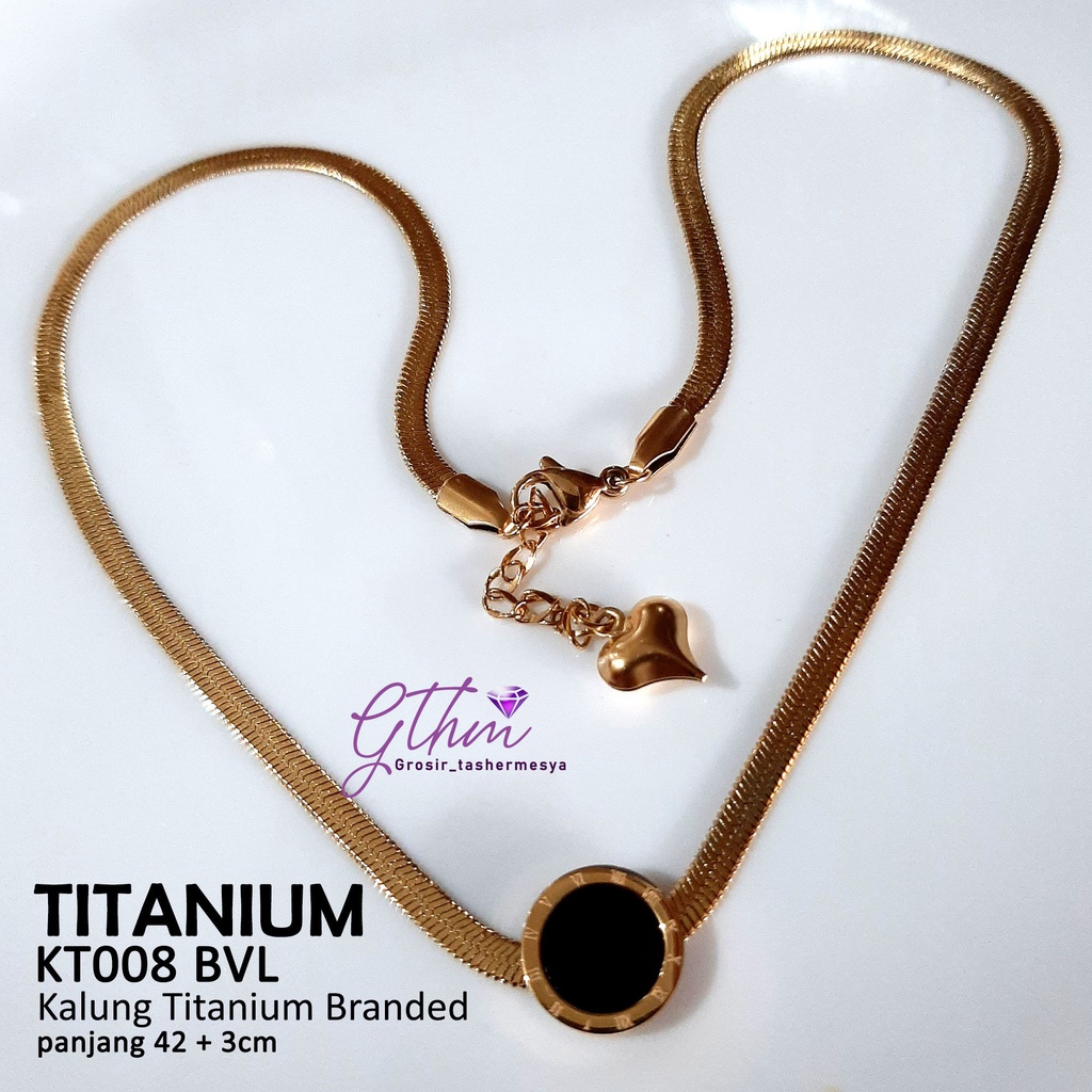 Kalung Titanium gold plat rosegold 316L N21001