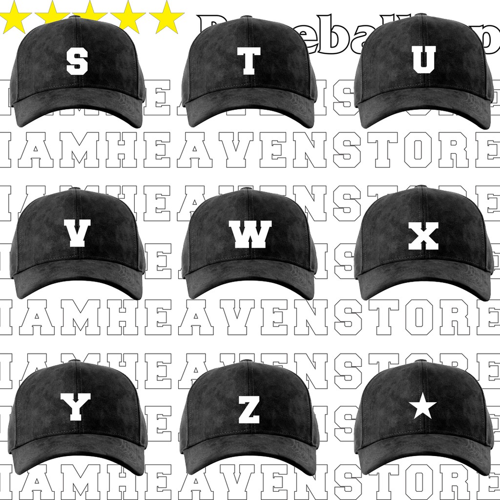 Topi Baseballcap Abjad Huruf Teks Alphabet A B C D E F G H I J K L M N O P Q R S T U V W X Y Z