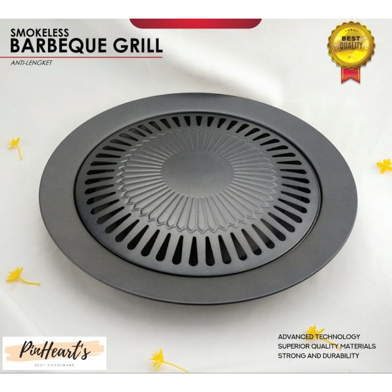 GRILL PAN PANGGANGAN 32CM / ALAT PEMANGGANG BULAT BULGOGI BBQ ANTI LENGKET | BBQ GRILL PAN PANGGANGA