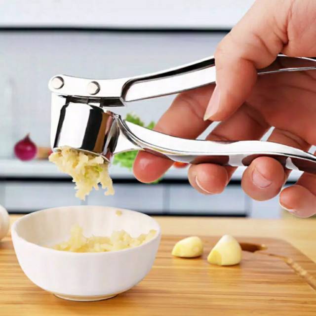 ALAT PENGHANCUR PENGHALUS PENCACAH BAWANG PUTIH JAHE KUNYIT GARLIC PRESS STAINLESS STEEL