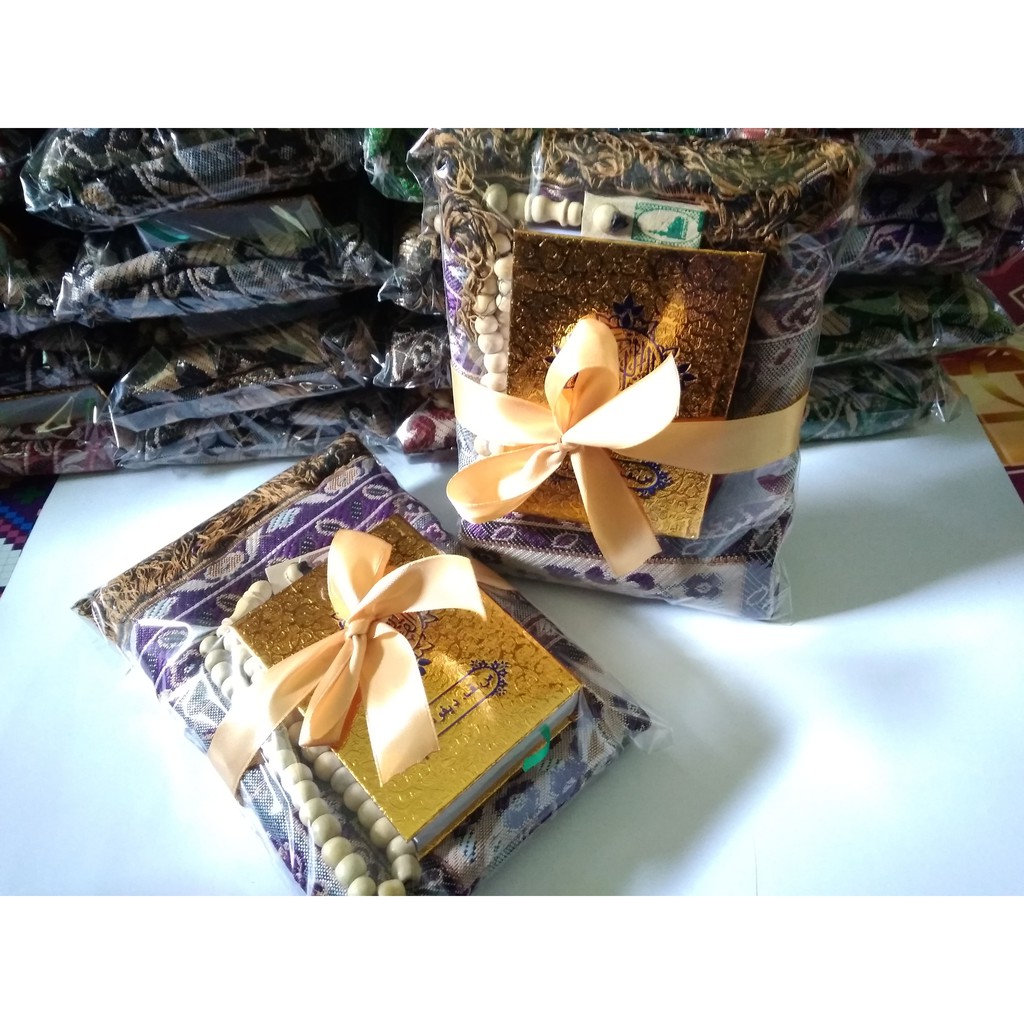 Parcel Souvenir Sajadah Tasbih Al Quran Saku I Paket oleh oleh umroh tahlil tahlilan 40 hari