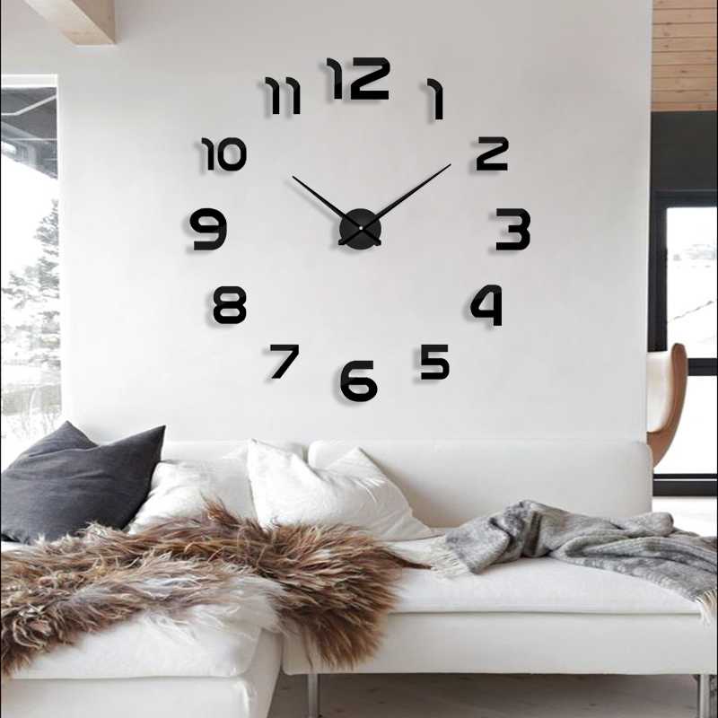 Jam Dinding Modern Minimalis Diameter 120cm 3Dimensi  Besar DIY Giant Wall Clock Quartz 120 cm jam raksasa super besar 3d Diy Large Wall Clock Modern Design Acrylic Modern Diy Wall Clock Mirror Surface Sticker Home Office Decor Big Clock In Stock