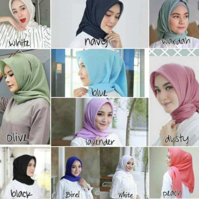 HARGA GROSIR  Jilbab segi empat bella square / jilbab bella  / segi4 bella / pollycotton /saudia