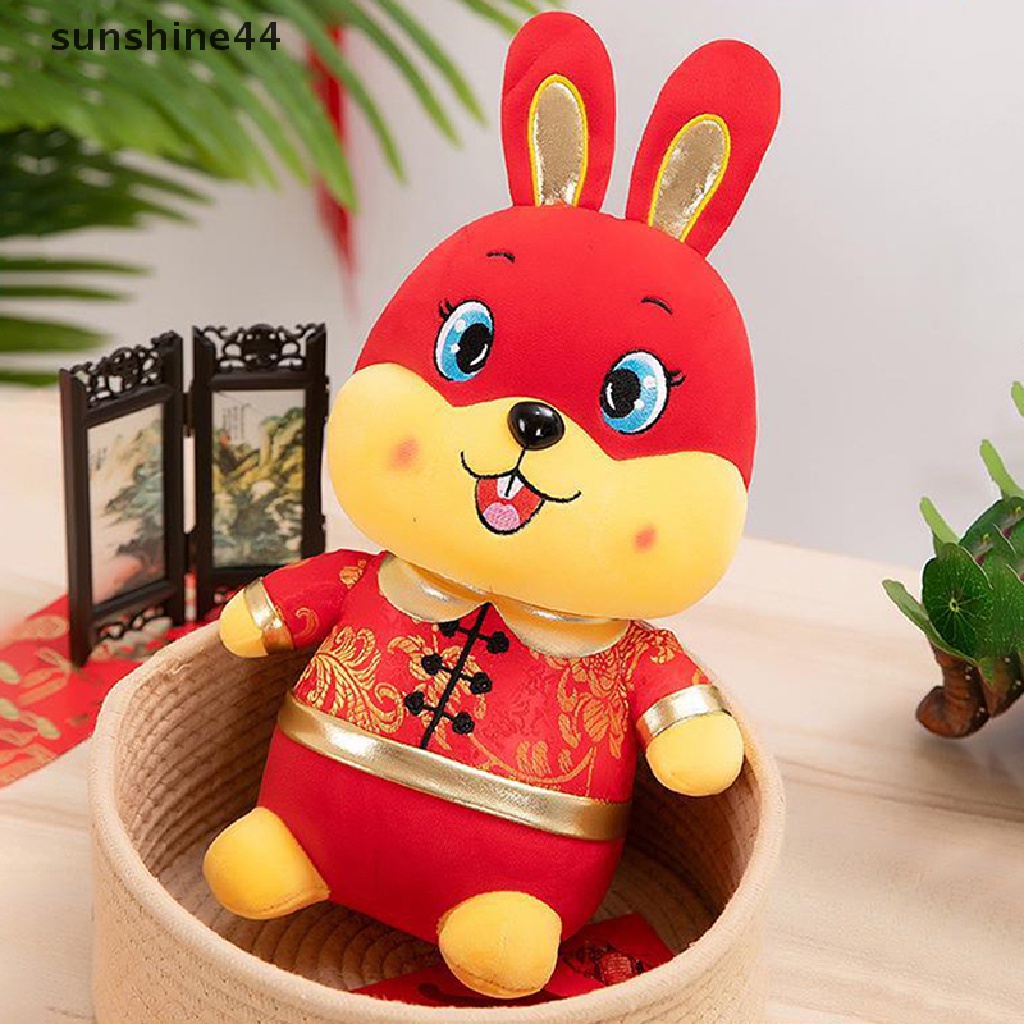 Sunshine 2023 Boneka Kelinci Keberuntungan Bahan Plush Gaya Cina Untuk Tahun Baru