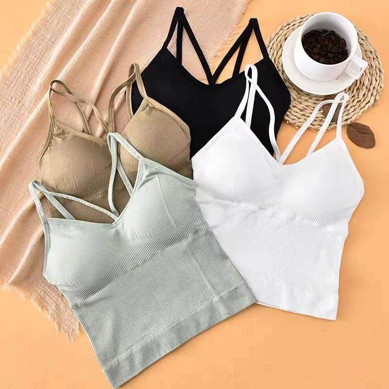 Tank Top Bra Pakaian Dalaman Wanita TankTop Panjang dengan Busa Bahan Premium-180