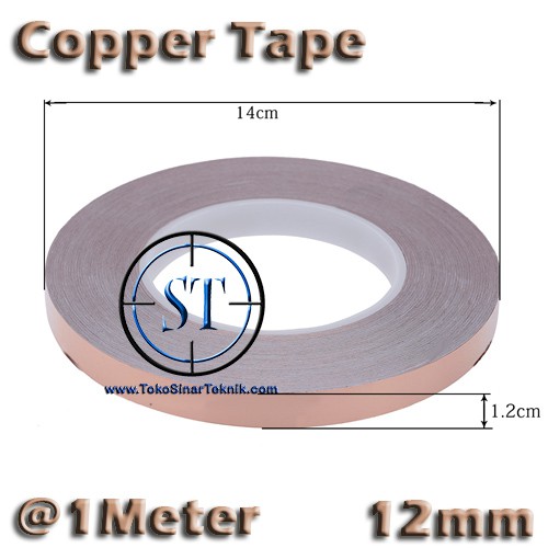 1 Meter 12mm Copper Tape Foil Isolasi Solatip Tembaga Jalur PCB Mod