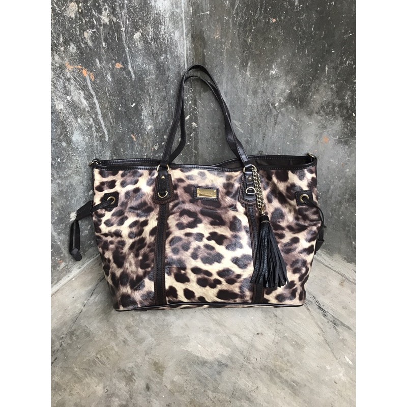 sisley leopard tote bag preloved