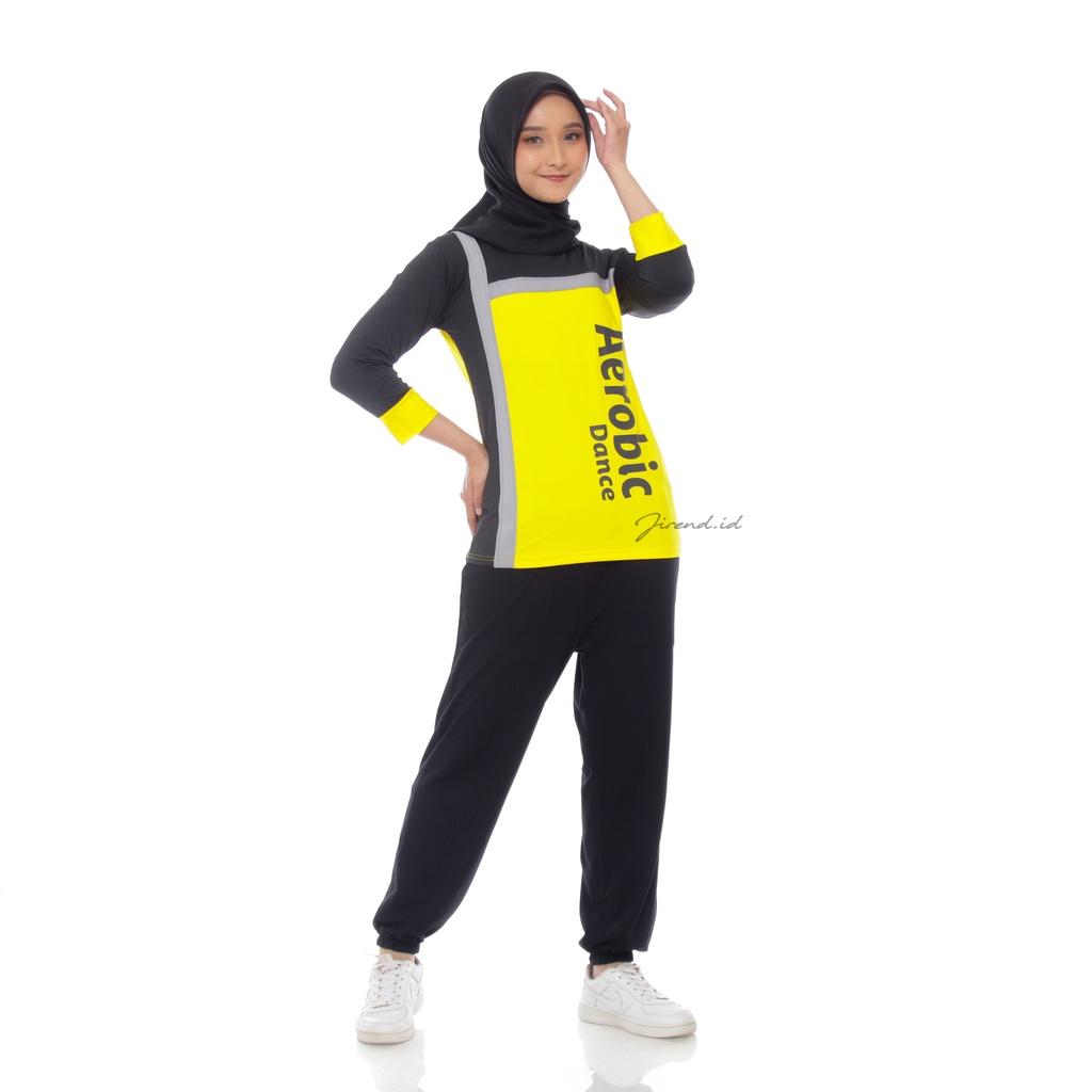 Baju Senam Wanita/ Baju Olahraga Wanita/ Baju Aerobic Kaos Senam