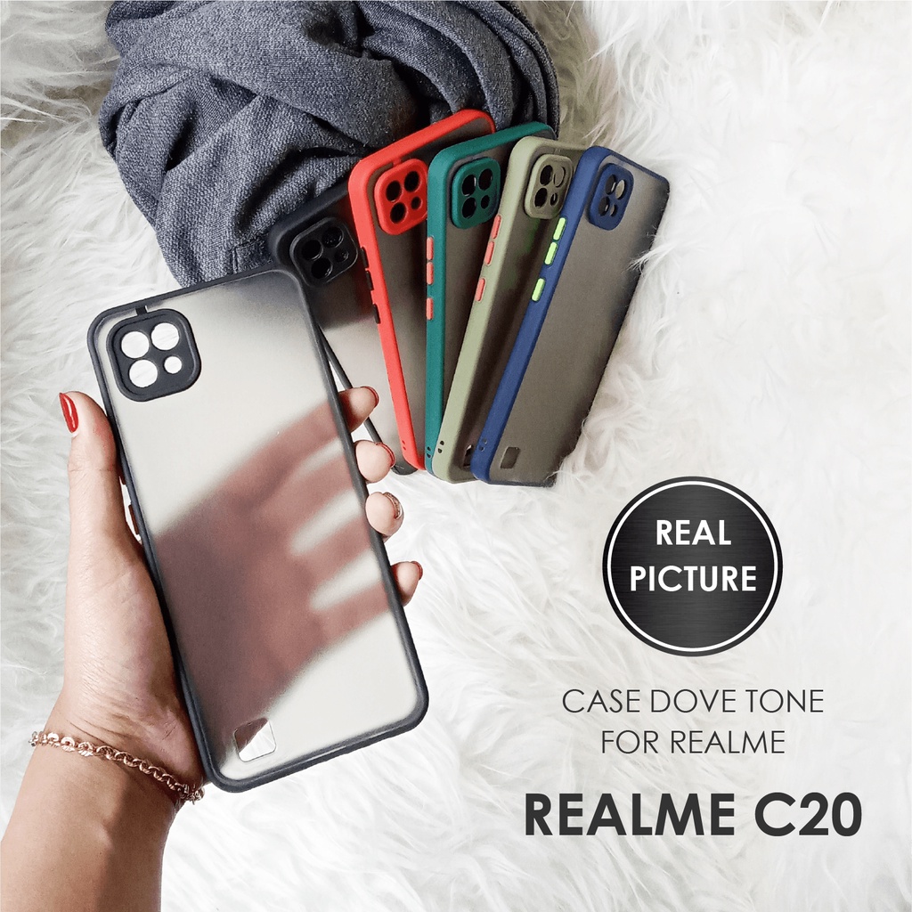 CASE HP REALME C20 SOFTCASE DOVE MATTE PLUS PELINDUNG CAMERA