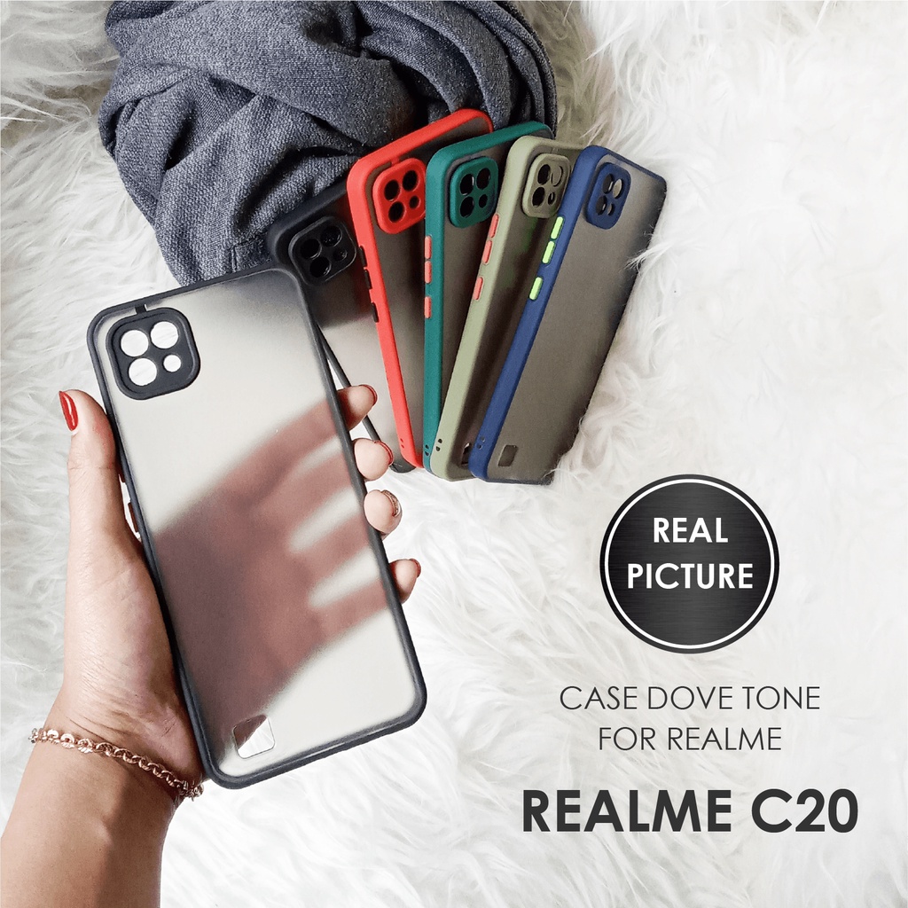 CASE HP REALME C20A SOFTCASE DOVE MATTE PLUS PELINDUNG CAMERA