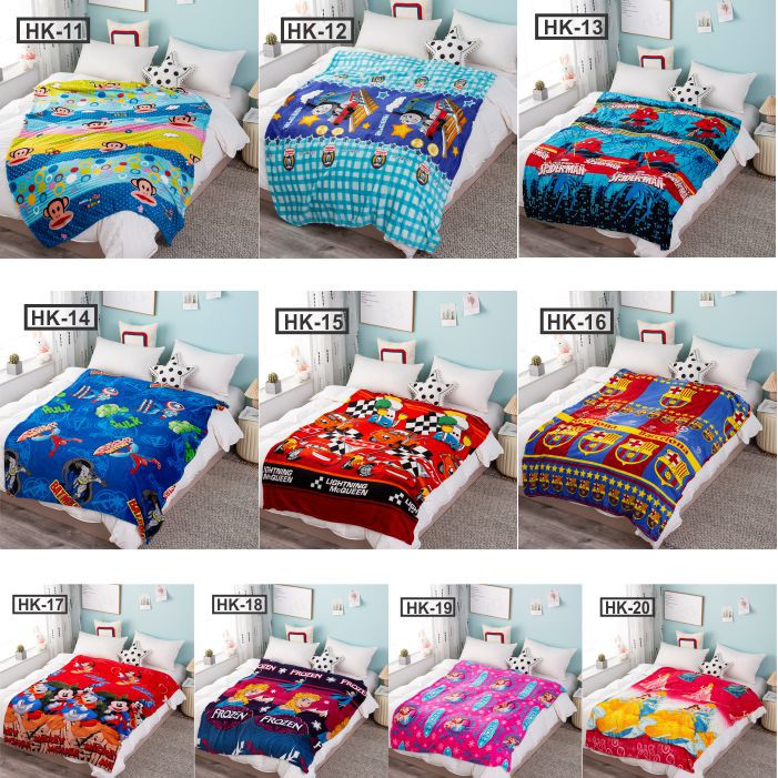 COD - HK - Selimut Karakter Bulu Halus Jumbo 150x200cm - Selimut Jumbo Doraemon Import-1
