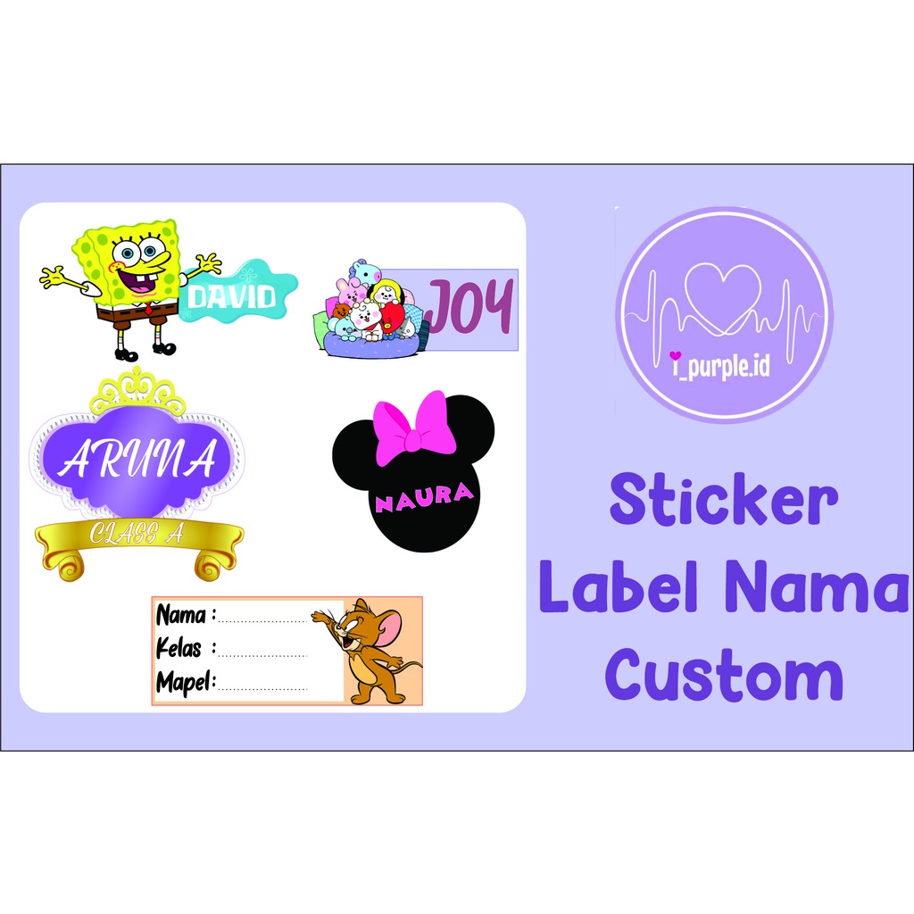 

Custom Sticker Nama Anak / Sticker Karakter / Stiker Buku / Label Nama A3