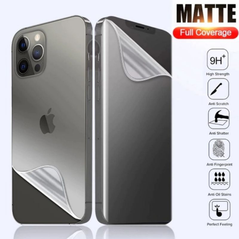 iPhone 11 11 Pro 11Pro Max 12 12Pro 12 Pro Max Anti Gores Hydrogel Matte Anti Minyak Glare Plastik Jelly Lentur Screen Guard Protector Depan Belakang