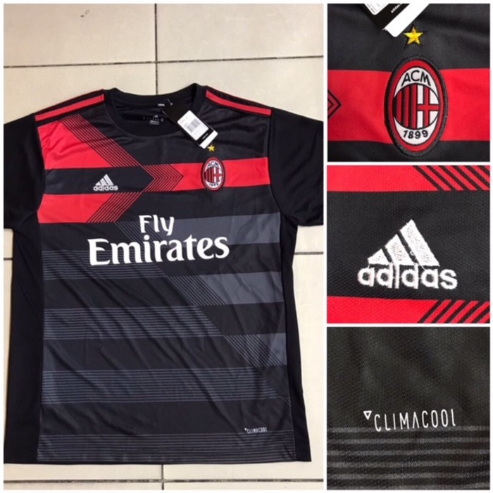 Terbaru  LOKAL HITAM JERSEY BAJU BOLA AC MILAN 3RD THIRD 2017 2018 GRADE ORI  Diskon