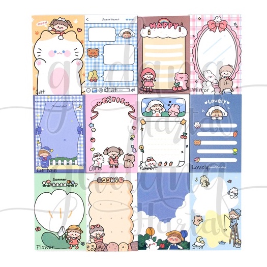 Sticky Notes Mini Cute Cartoon Notes Motif Lucu DIYScrapbook GH 301147