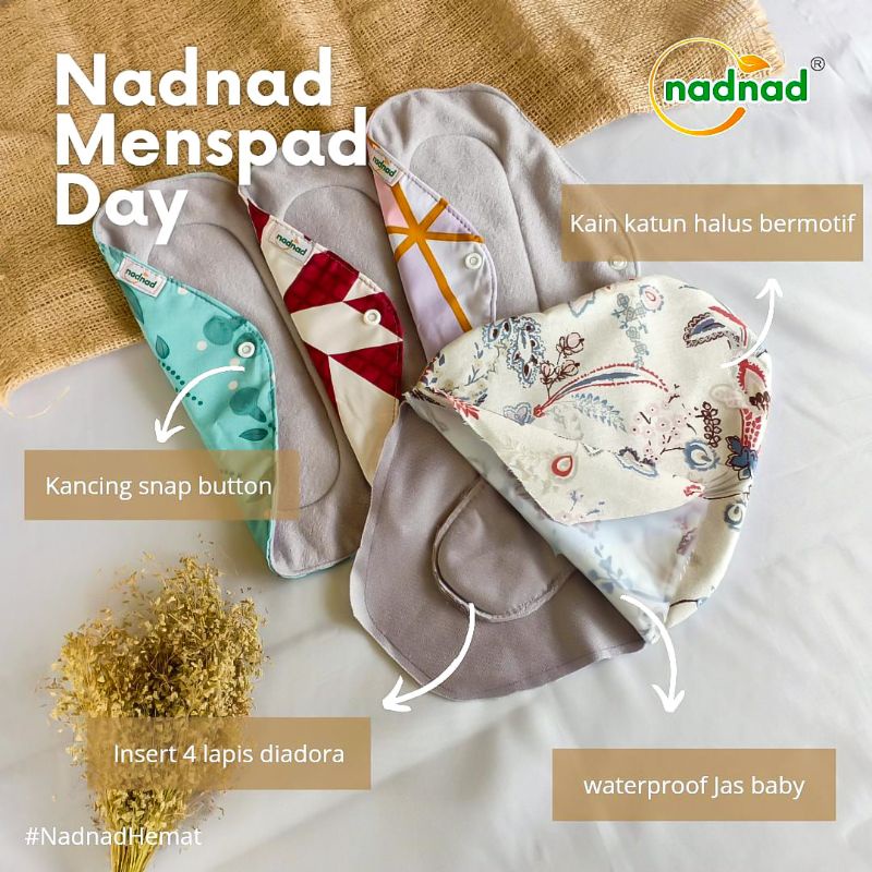 Pembalut Kain Wanita Menspad Nadnad Day 27 cm isi 4