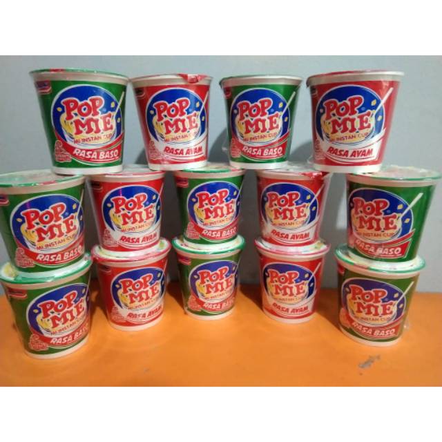 

Pop Mie kuah rasa ayam bawang dan baso sapi