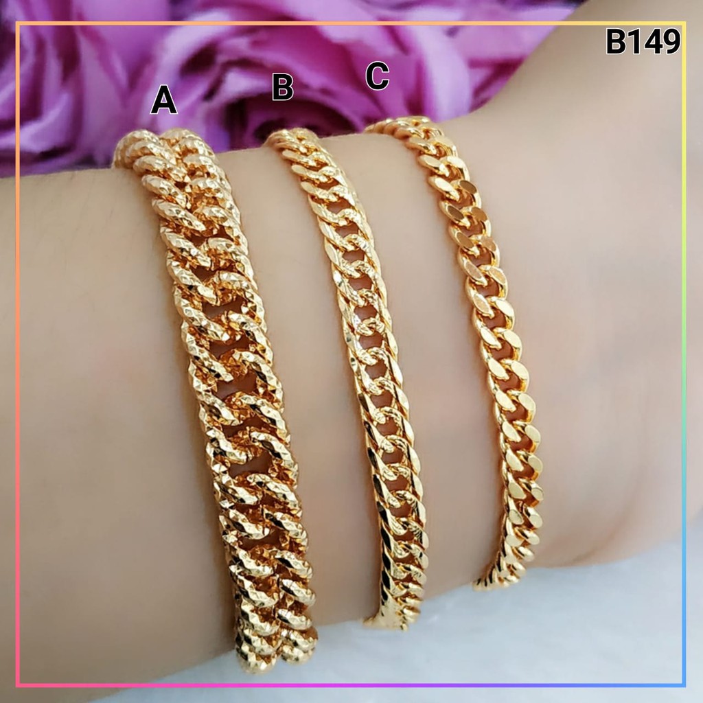 Gelang xuping gelang dewasa rantai polos lapis emas gold B149