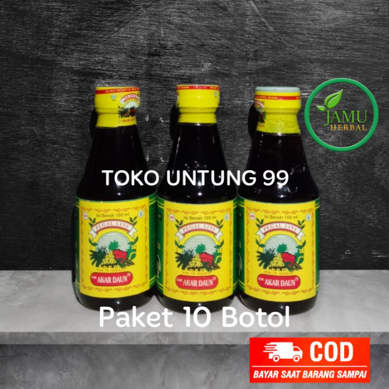 Jamu Cap Akar Daun 150ml Paket 10 Botol Pegal Linu Asam Urat Jamu Jawa Asli