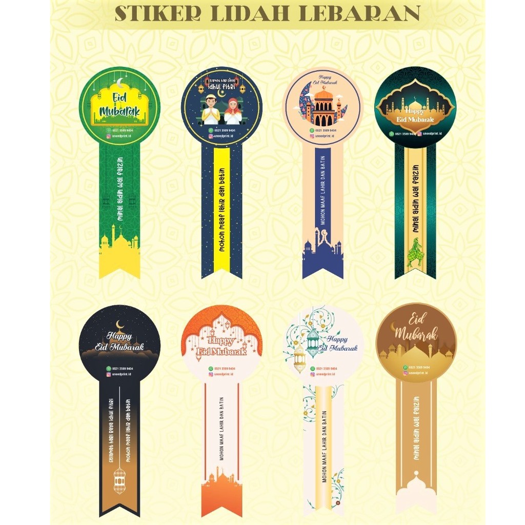 

Sticker Toples Lebaran Idul Fitri Label Kue Bentuk Lidah