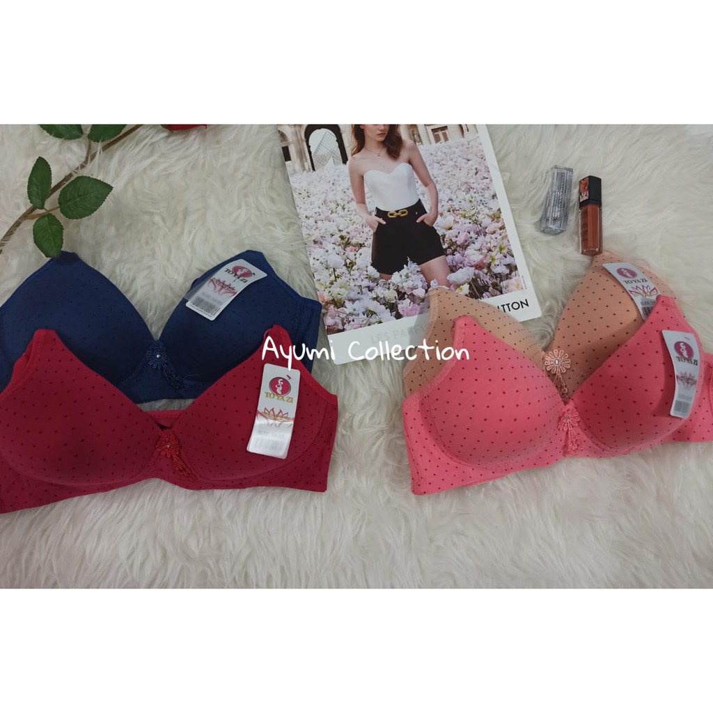 BH Bra Fashion Wanita / BH Busa Tipis Tanpa Kawat kancing 3 / TYZ BINTIK 245