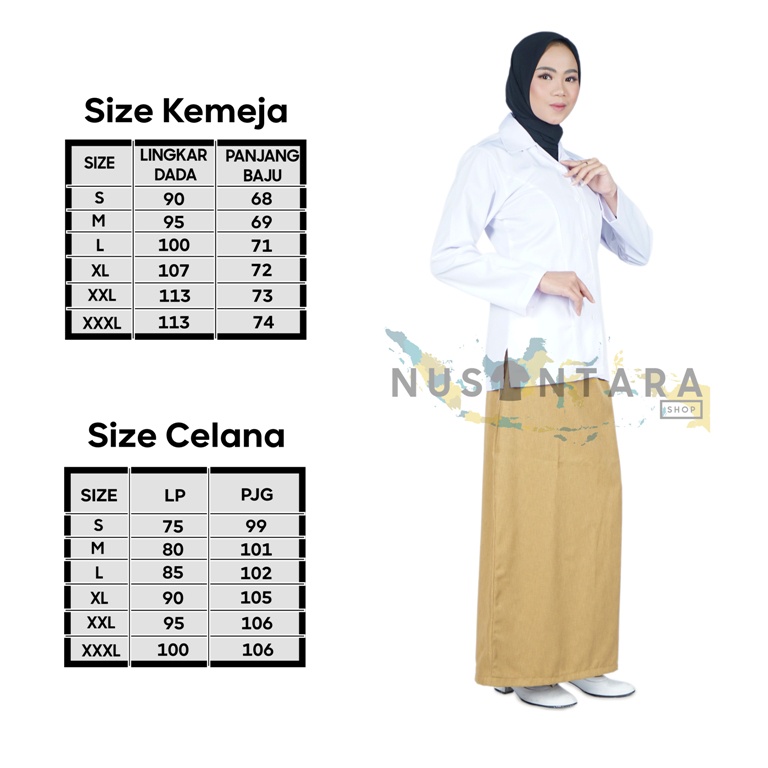 Seragam Perawat Pemda Pns Wanita Setelan Perawat Pdh ROK &amp; CELANA Khaky Pns Seragam Pns Wanita Baju Pemda Wanita Baju Putih Pns