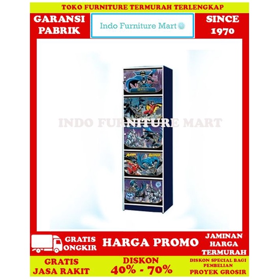 Rak Buku Lemari Buku Minimalis Anak Kea Panel Batman