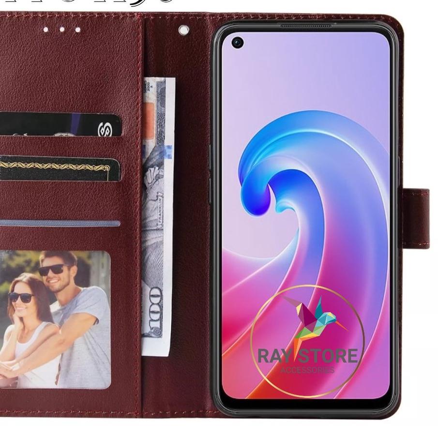 Model Baru OPPO A96 FLIP LEATHER CASE -FLIP WALLET CASE UNTUK OPPO A96