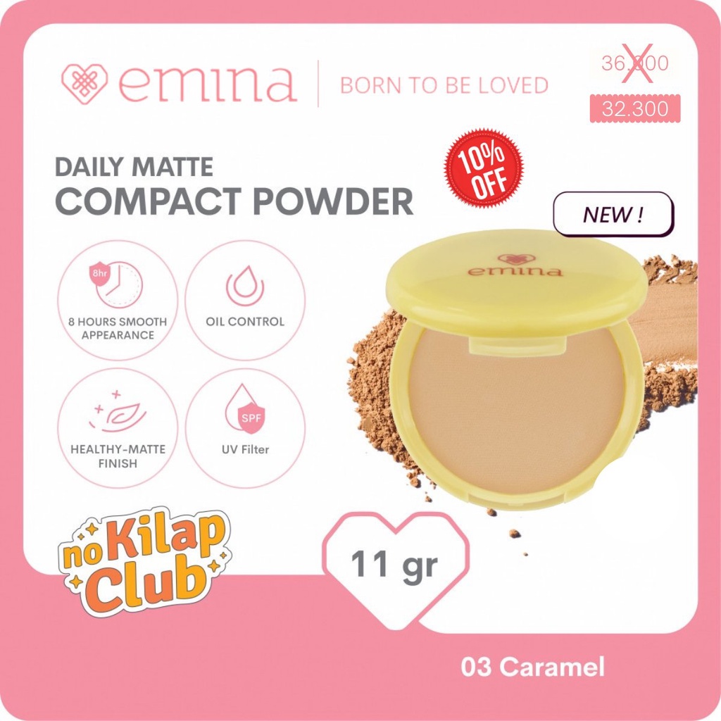 Emina daily matte compact powder