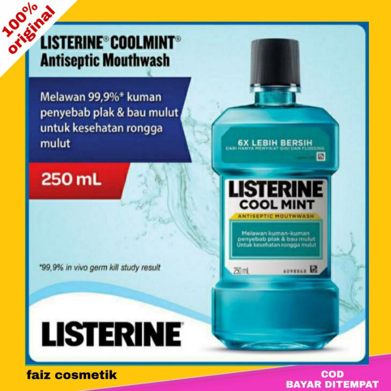 Listerin Cool Mint 250 ml / cairan kumur Antiseptik pencegah bau mulut