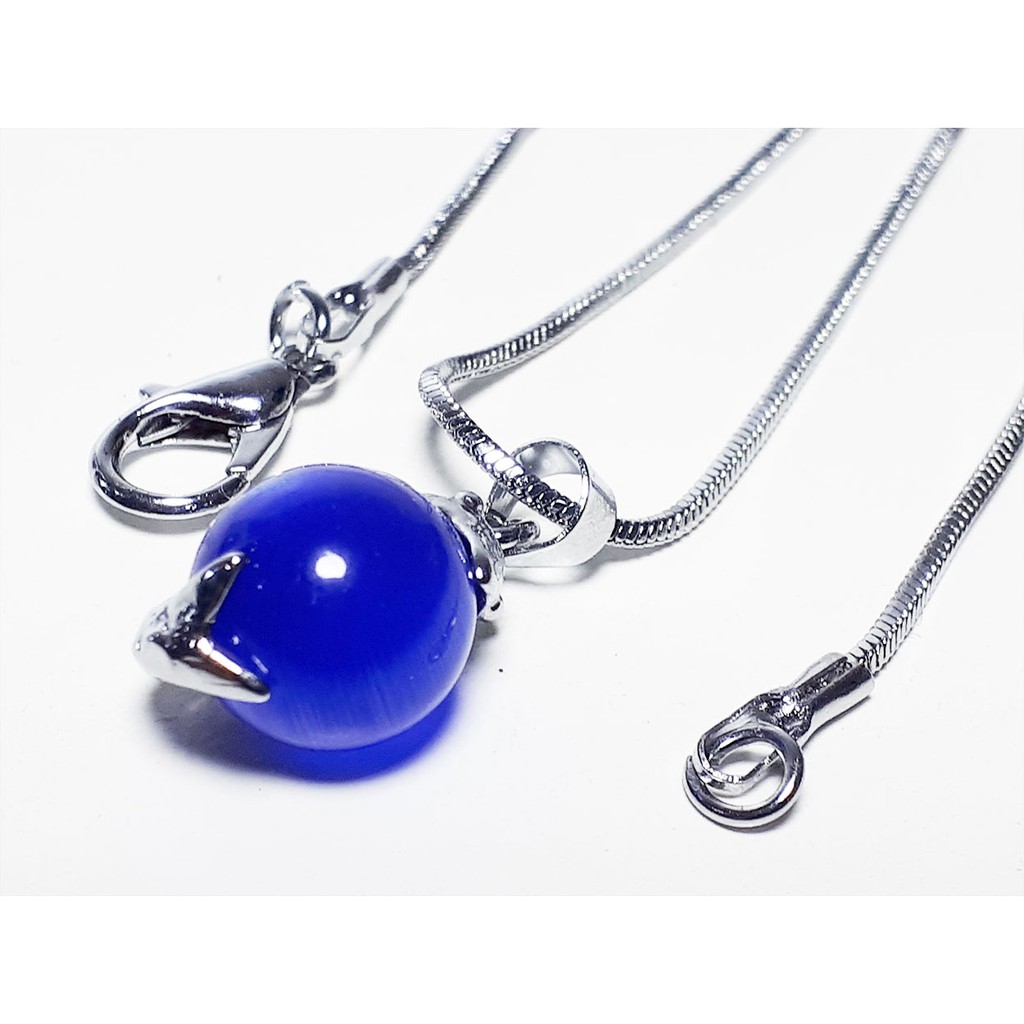 VeE Kalung Liontin Batu Giok Mata Kucing Ungu - Kalung Terapi Kesehatan