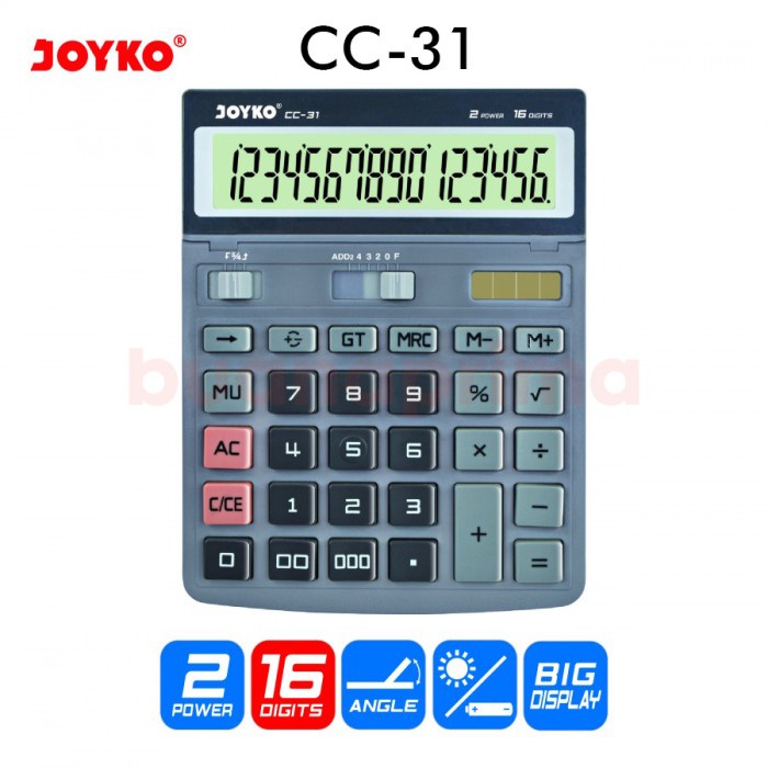 

Kalkulator Joyko 16 Digits Besar Calculator Cc-31 Calkulator