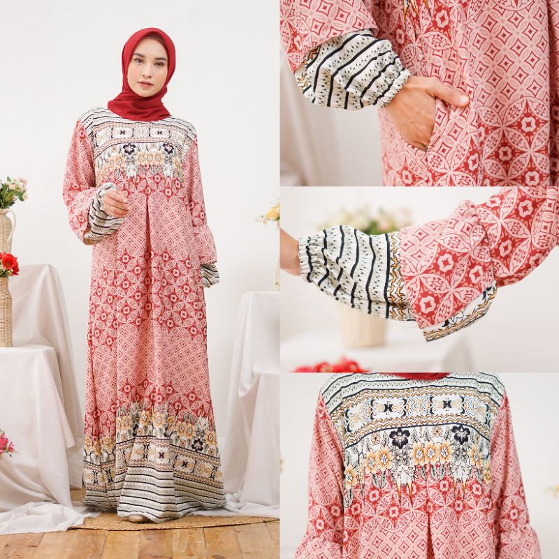 Gamis Maxmara Motif Elena kualitas Premium