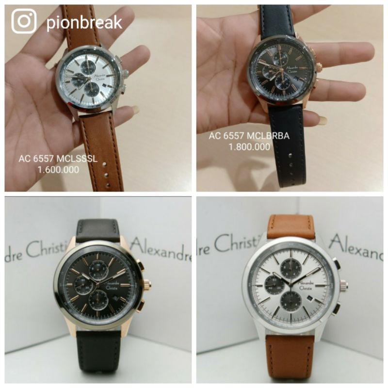 Jamtangan AlexandreChristie Pria 6557 | AC6557 | AC 6558 KULIT ORIGINAL