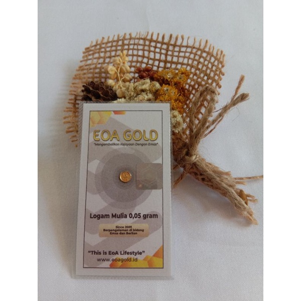 EMAS EOA 0,05 GRAM EMAS MINI EMAS BATANGAN MINI GOLD LOGAM MULIA EOA GOLD EMAS ANTAM EMAS MURNI