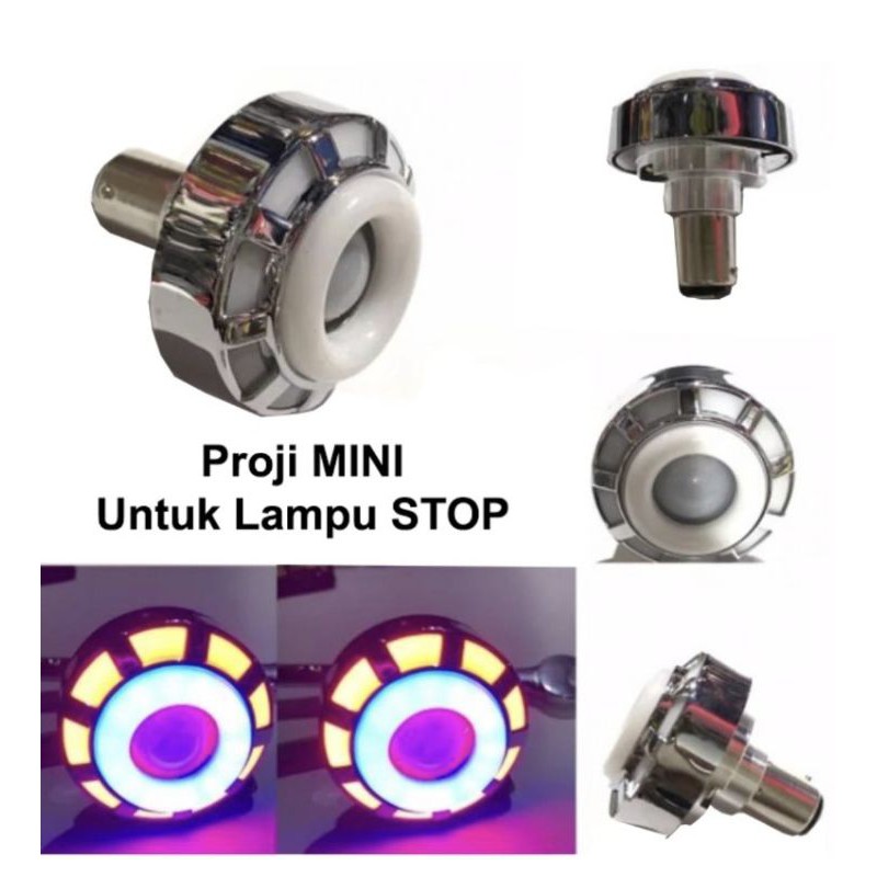 Bohlam stop 2tone bola lampu belakang proji mini motor mobil