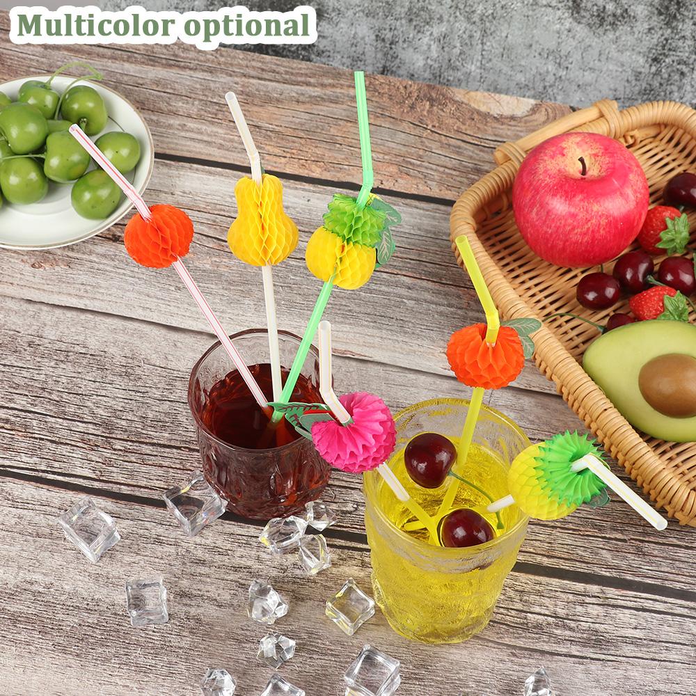 R-FLOWER 50 Pcs Sedotan Plastik Pernikahan Jus Buah Cocktail Bar Perlengkapan