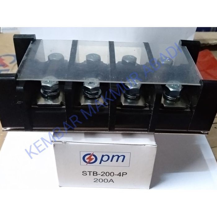 Terminal Blok 200A 4pole / STB200-4P merk PM / Isolator 200Ampere 4pole / Terminal Block PM 4P 200A