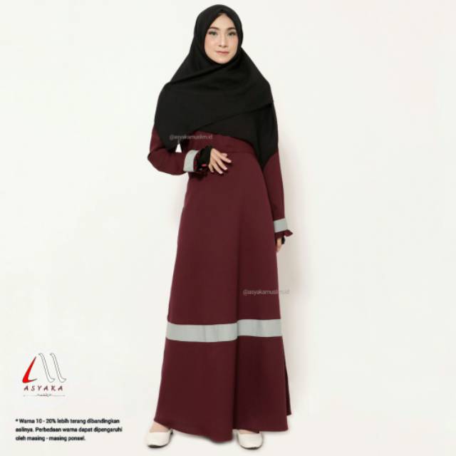 Gamis Zahra | Gamis Muslim Syar'i | Gamis Adem Busui Friendly | Rustic Red | Marun | Merah Maroon